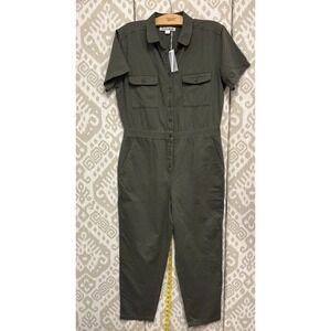 New! Outerknown SEA Suit Size M Jumpsuit Short Sleeve Button Linen Blend 2130116